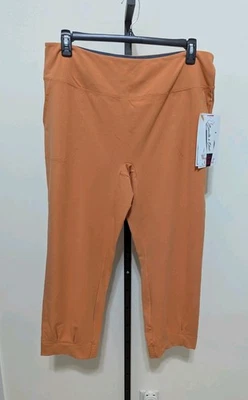 Women with Control Orange Sunset Cotton Knit Pull On Jersey Ankle Pant Size XL - Image 1 of 4