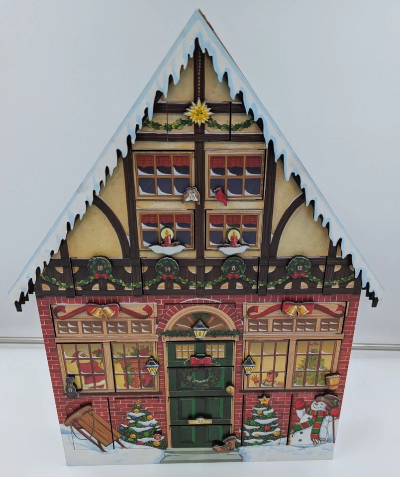 Byers Choice 2003 Традиции Деревянный Рождественский Дом Адвент Календарь Винтажный - Изображение 1 из 4