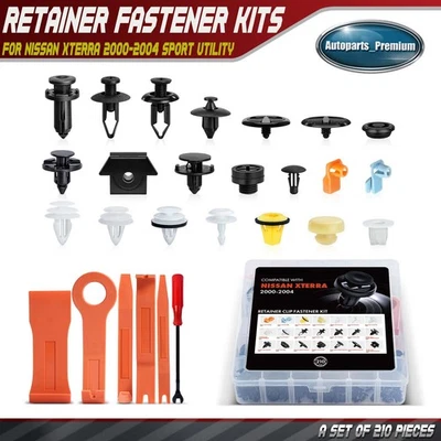 Kit de 210 piezas de clips de cubierta de parachoques de retención de puerta para Nissan Xterra 2000-2004 Foto 1 de 4