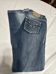 Rose Royce blaue Jeans Größe 10/30 Bootcut verziert -0824G110 - Bild 1 von 7