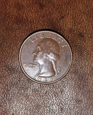 1989-P Cuarto de error falta capa revestida en ambos lados y en bacalao confiamos raro Foto 1 de 2