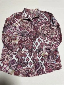 Chicos 3 Damen bunt rot rosa Paisley bügelfrei Tunika Knopfleiste Bluse Gr. 3 - Bild 1 von 5