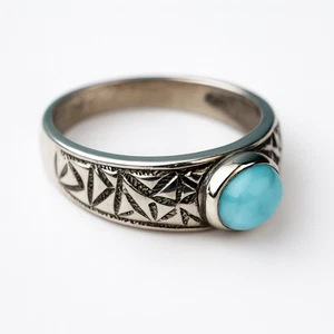 Precioso anillo de plata esterlina .925 azul claro natural Larimar #7,5 cambio de tamaño gratuito - Imagen 1 de 3