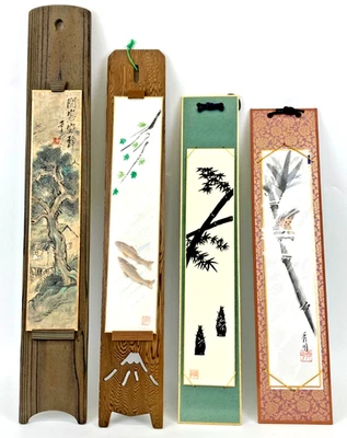 Tablero antiguo japonés Tanzaku Kakeita decoración interior cultural Foto 1 de 4