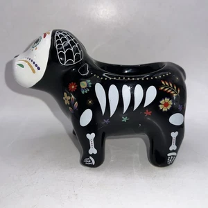 Fioriera ceramica cane morto giorno 5”X6 1/2” Dia De Los Muertos decorazione Halloween - Foto 1 di 11
