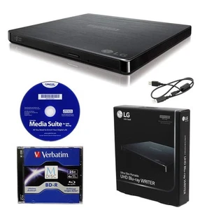 LG BP60NB10 Portable 6X Ultra HD 4K Blu-ray Burner External Drive with CyberL... - Picture 1 of 8