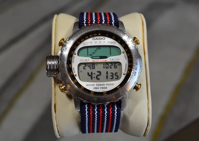 CASIO ALT-7000 PROTREK WATCH STAINLESS ALTI-BARO-TEMP VINTAGE PRT TS BP BM DEP - Image 1 of 4