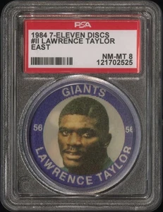 1984 7-Eleven Discs Lawrence Taylor #11 East PSA 8 Low Pop - Bild 1 von 2