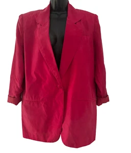 Vintage! St Angelina Rosa Seide Blazer Jacke Damen Medium Gefüttert Leicht - Bild 1 von 16