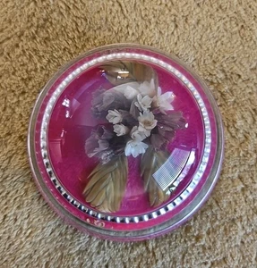 Lucite Acryl Blumen Montage Briefbeschwerer 3" Edie's Enchantments Vintage - Bild 1 von 5