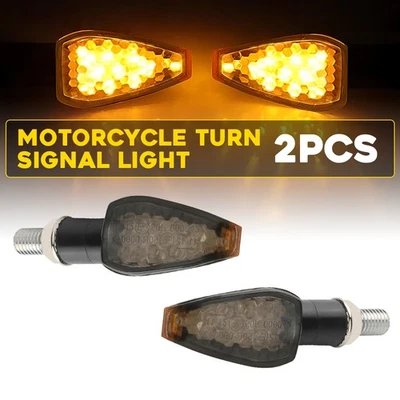 2x Luces indicadoras intermitentes LED delanteras traseras ámbar para moto 12V Foto 1 de 4