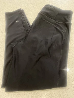 Sweaty Betty Thermal Leggings Full Length Black With Velour Side Seam Size Large - Image 1 of 4