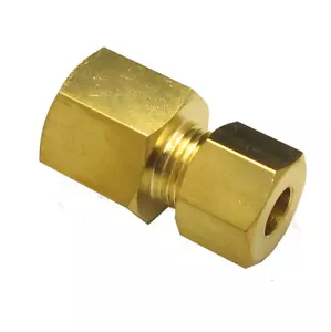 3/8" Imperial Brass Compression Fitting With 3/8" Female Parallel BSPP Threads - Picture 1 of 1