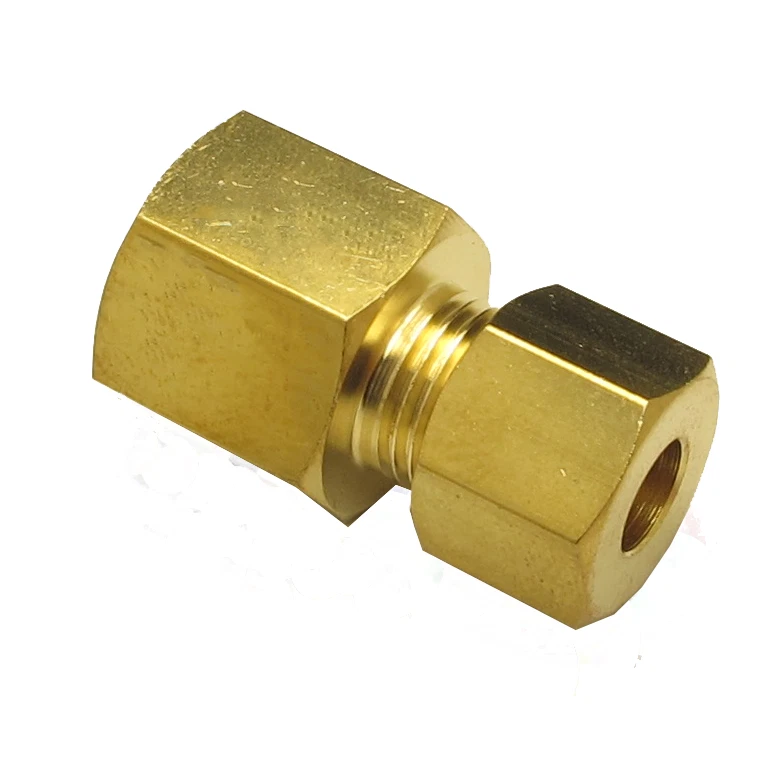 3/8" Imperial Brass Compression Fitting With 3/8" Female Parallel BSPP Threads - Image 1 of 1