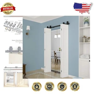 All-Inclusive Rustic Barn Door Hardware Kit - Fits Up to 4 Doors, 63" Track - Picture 1 of 8
