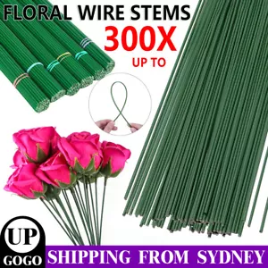 100-300X Green Artificial Floral Tape Iron Wire Artificial Flower Stub Stem 30cm - Picture 1 of 12
