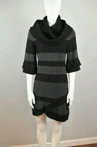 Alice Olivia Cowl Neck Sweater Dress Wool Knit Asymmetric Hemline Size S - Picture 1 of 5