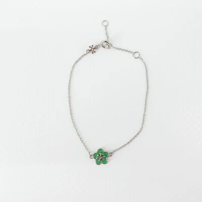 Pulsera Tory Burch Kira Esmalte Flor Cadena Verde OS Foto 1 de 4