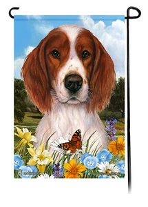 Gartenflagge Sommerblumen - irisch rot und weiß Gedeck - Bild 1 von 1