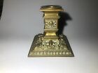 Victorian square brass candlestick candle holder lot 1