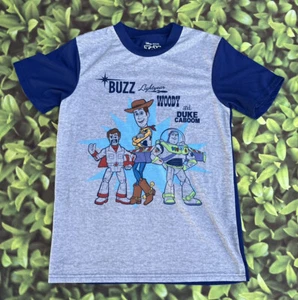 Disney Pixar Toy Story 4 Boy Buzz Lightyear Duke & Woody Graphic Pajama Top SZ L - Picture 1 of 6