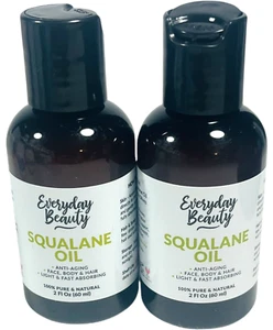 Everyday Beauty Squalane Oil 2 fl oz - Anti-Aging / Face Body & Hair - LOT of 2 - Picture 1 of 4