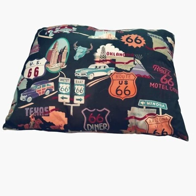 Route 66 Vintage Map Decorative Throw Pillow Camper Motorhome Travel Trailer - Image 1 of 4