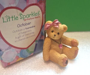 Cherished Teddies Wurf Sparkles OKTOBER Turmalin Geburtsstein Figur - Bild 1 von 5