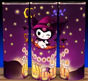 Kuromi Halloween Witch and Pumpkins Coffee Cup Mug Tumbler 20oz - Picture 1 of 3