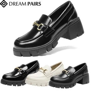 Dream Pairs Women Platform Chunky Loafers Low Heel Round Toe Casual Loafer Shoes - Picture 1 of 26