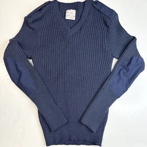 Brigade Quartermasters Sweater EUR42 Wooly Pully Blue Wool Military England EUC - Picture 1 of 8