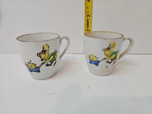 Paar Vintage Kinder Porzellan Enten Porzellan Spielzeug Teetasse, 2 cm groß  - Bild 1 von 6