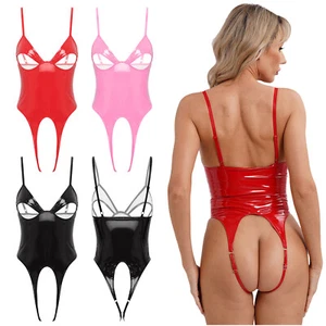 Womens Lingerie Cutout Clubwear Backless Sling Jumpsuit Crotchless Bodysuit - Picture 1 of 38