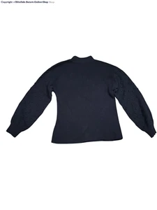 Vince Camuto Women Bobble Stitch Sleeve Pullover Sweater Black Size M - Picture 1 of 6
