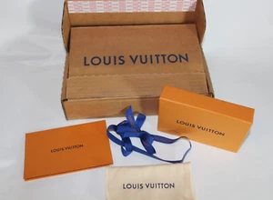 Authentic LOUIS VUITTON Small Drawer Box 5.5x3.5x1" Cloth Pouch Ribbon Receipt - Picture 1 of 8