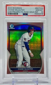 2023 Bowman Chrome Chase Delauter PSA 10 Gem Mint Guardians Rose Gold #'ed /10 - Picture 1 of 2