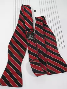 Robert Talbott Bow Tie Red, Black, & White Silk Adjustable - Picture 1 of 1