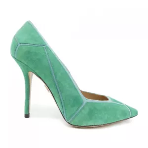 Roger Vivier taglia 37 décolleté da donna in camoscio a punta colore verde - Foto 1 di 6