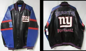 New York Giants Men's Size 3X-Large or 4X-Large Faux Leather Jacket B1 741 - Picture 1 of 4