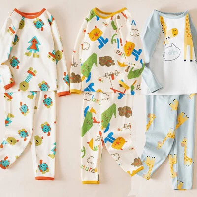 Boys Girls Cotton Sleepwear PJS 2-14Y Toddler Kids 2 Piece Snug fit Pajamas Sets - Image 1 of 4
