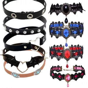 Choker Jewelry Necklace Fashion Gothic Adjustable Punk Victorian Sexy - Picture 1 of 90