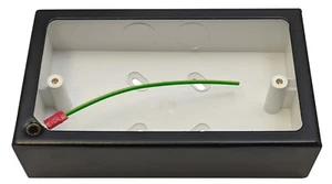 G&H 720FB 2 Gang Matt Black Surface Mounted Double 44mm Pattress Box - Picture 1 of 2
