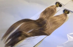 2 x #16 18” Blonde Ombré Nano RingTip Remy Human Hair Extensions Halo 100 Pcs - Picture 1 of 5
