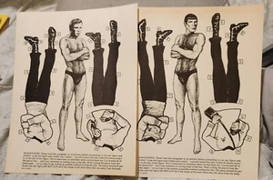 STAR TREK TOS Paper Doll Sheets Set of 2 KIRK & SPOCK 1970s Vintage Classic Art - Picture 1 of 3
