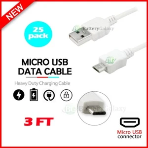 25x Wholesale Bulk Lot Of Micro USB V9 Cable Charger Charge for Phones White - Picture 1 of 6