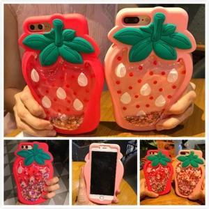 3D Iphone Case Silicone Cartoon Red Fresh Strawbarry For 7 8 7 Plus 8 Plus - Picture 1 of 5
