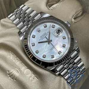 Rolex Datejust 41mm Madreperla Diamante 126334 Scanalata Jubilee 2023 - Foto 1 di 9