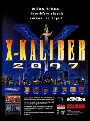 1994 X-Kaliber 2097 Retro Video Game PRINT AD Nintendo SNES Platformer 2D Promo - Image 1 of 2