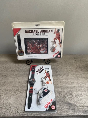 Michael Jordan Wilson Sneaker Watch & Wallet 3 Piece Set Cover