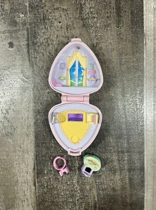 Anello Polly Pocket 1991 Big Night Out & Custodia compatta con vanità SENZA FIGURE - Foto 1 di 5